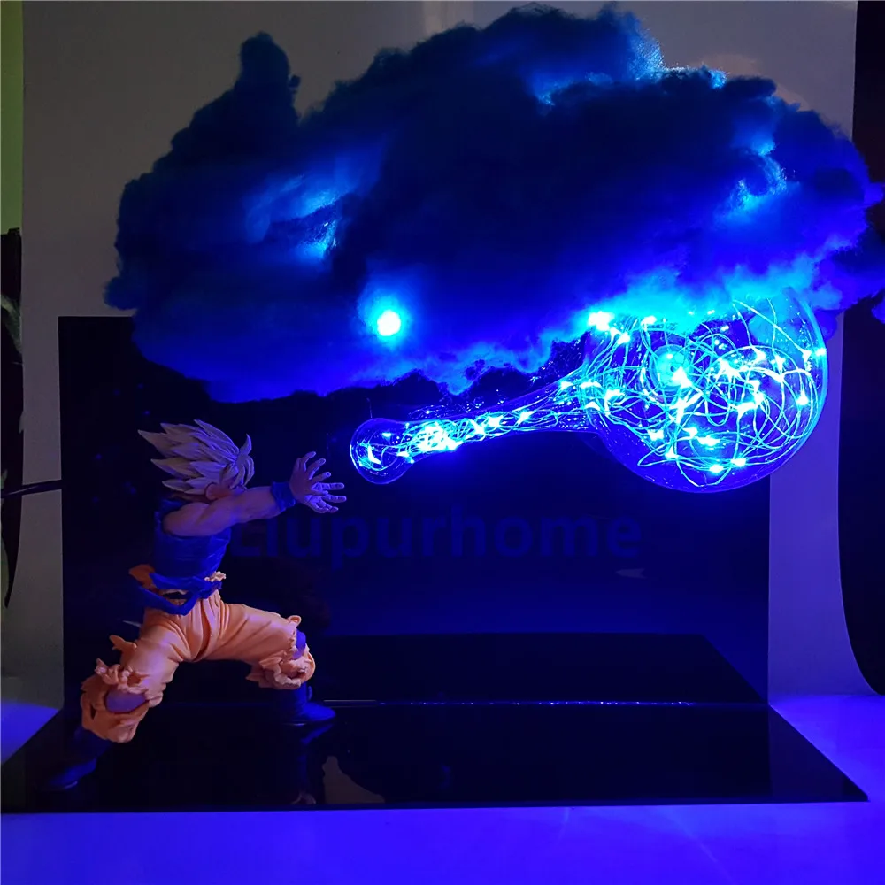 Tanie Dragon Ball lampa Led Son Goku Kamehameha noc lampa biurkowa lampa Figuras Dragon Ball Lampara DBZ Goku chmura DIY zestaw światła
