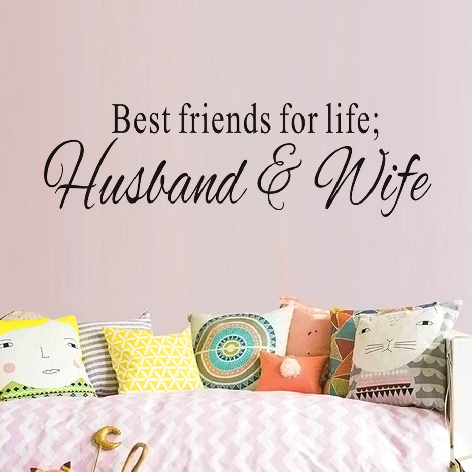 Husband Wife Inspiring Life Quotes Vinyl Sticker For Bedroom Wall