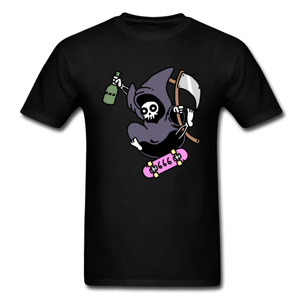 

Skate Or Die T Shirt For Men 2018 T-shirt Hipster Grim Reaper Tshirt Death God Tops Pink Skateboard Tee Funny Clothing