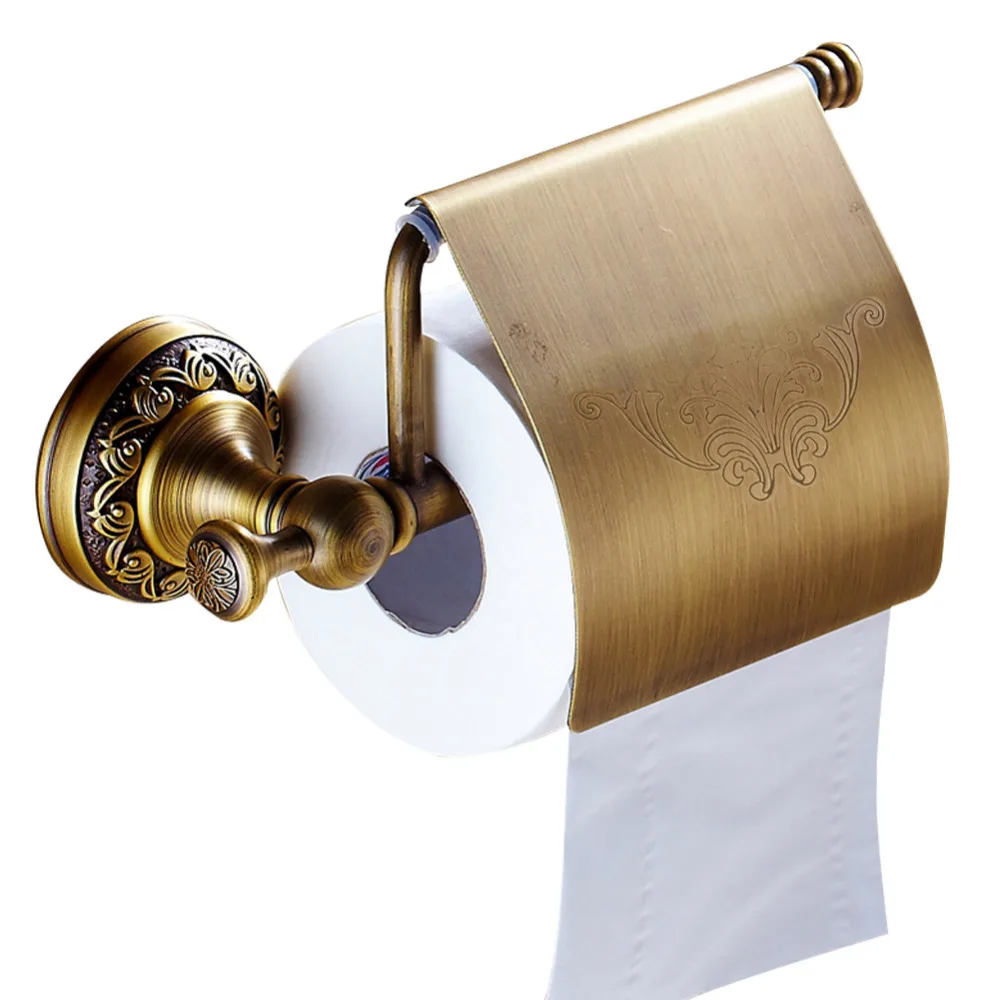 

Leyden Antique Brass Wall Mounted Bathroom Toilet Paper Holder Modern Toilet Paper Tissue Roll Paper Holder Bathroom Accessories