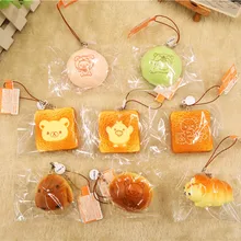Kuutti мягкий розовый зеленый простой мини каваи Rilakkuma Kiroiitori хлеб мягкий тост булочка медленно поднимающийся Squishies NWT ремешок для телефона