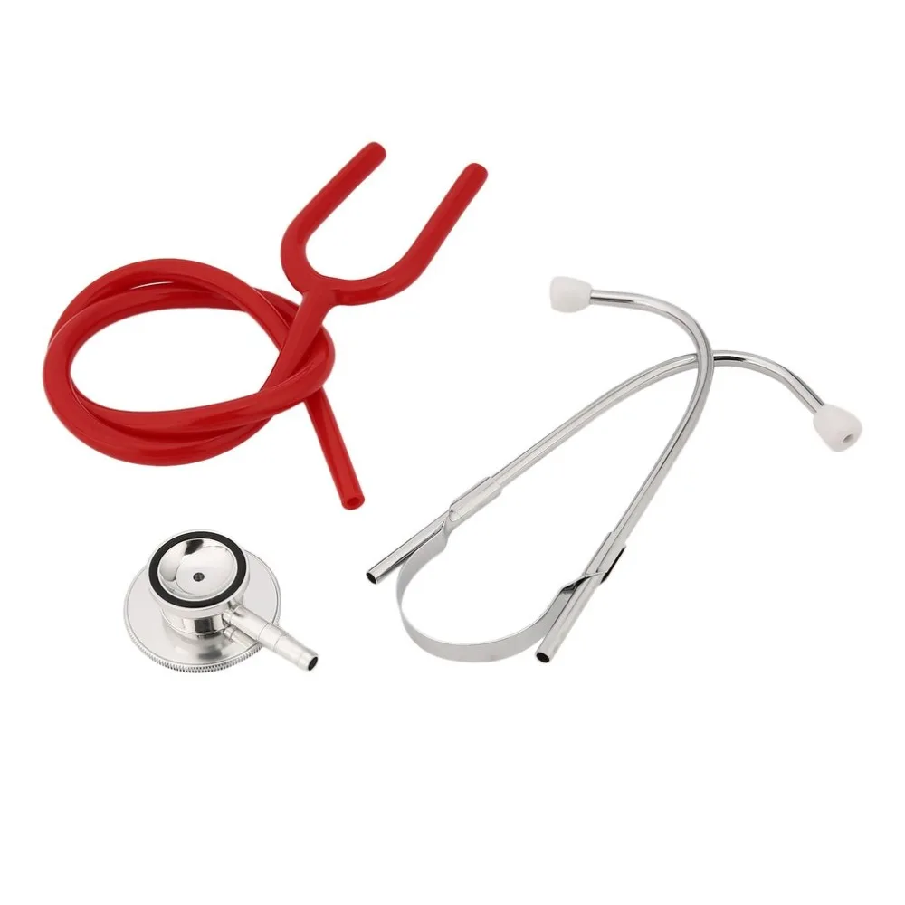 Double Dual Head Stethoscope Single Tube Doctor Nurse Professional Cardiology Stethoscope Aluminium Alloy Chestpiece Health Care