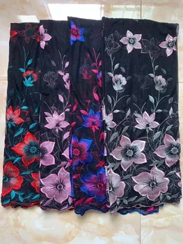 

2019 High Quality Nigerian Lace Fabrics Multicolor French Net Lace Fabric Embroidered African Tulle Mesh Lace Fabric For Dress