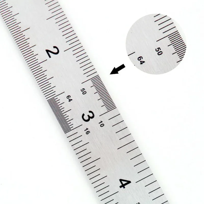 Линейка прямая 15 см (6 дюймов) двойная сторона Нержавеющая сталь измерительная прямая Линейка