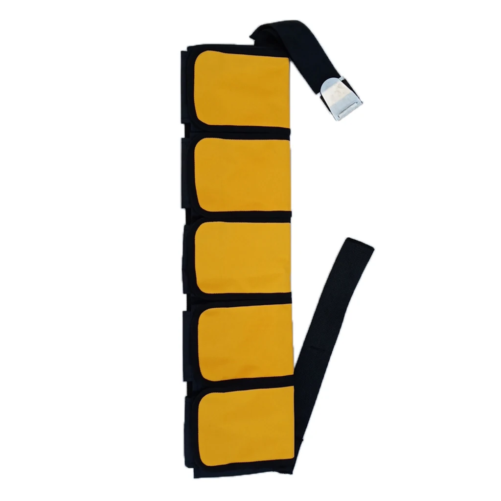 MagiDeal Scuba Diving 3 4 5 Pockets Weight Belt Heavy Duty Waist Strap Gear for Snorkeling Free Diving Spear Fishing  