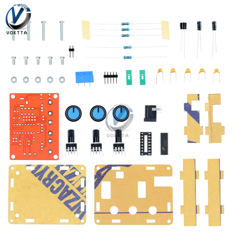 XR2206 функция генератора комплект генератор сигналов квадратной волны Модуль 1 Гц-1 МГц Регулируемая частота импульса с крышкой коробки защиты