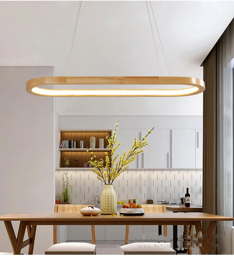 lampe led suspendue en bois au design luminaire décoratif idéal pour une salle un une chambre coucher ou un bureau