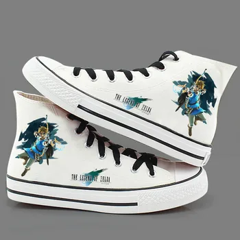 

High-Q Unisex Japan Anime The Legend of Zelda Link Daily plimsolls Cosplay Link canvas shoes Casual Daily rope soled shoes