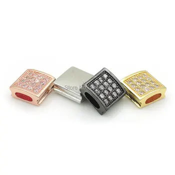 

9*9*4mm Micro Pave Clear CZ Square Beads Fit For Making DIY Bracelets Or Necklaces Jewelry