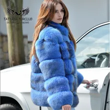 Tatyana Rich Fox Fur Coat,100% Real fur Coats Short Fur Jacket,Top Quality Winter Coat Female Jacket,Fox Fur Thick Collar 2018 retro nobility shawl jacket fox fur collar sheepskin fur luxurious women s fur coat sheepskin coat fur coats real leather coat