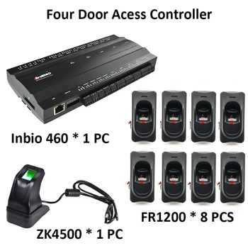 

ZK Inbio460 Tcp/Ip Four door Access Control System with FR1200 Fingerprint Reader ZK4500 Fingerprint Scanner
