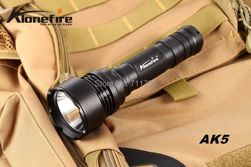 AloneFire AK5 CREE XM-L2 светодиодный 5 Режим супер верхний луч облучения фонарик фонарь светильник для 18650 аккумуляторной батареи