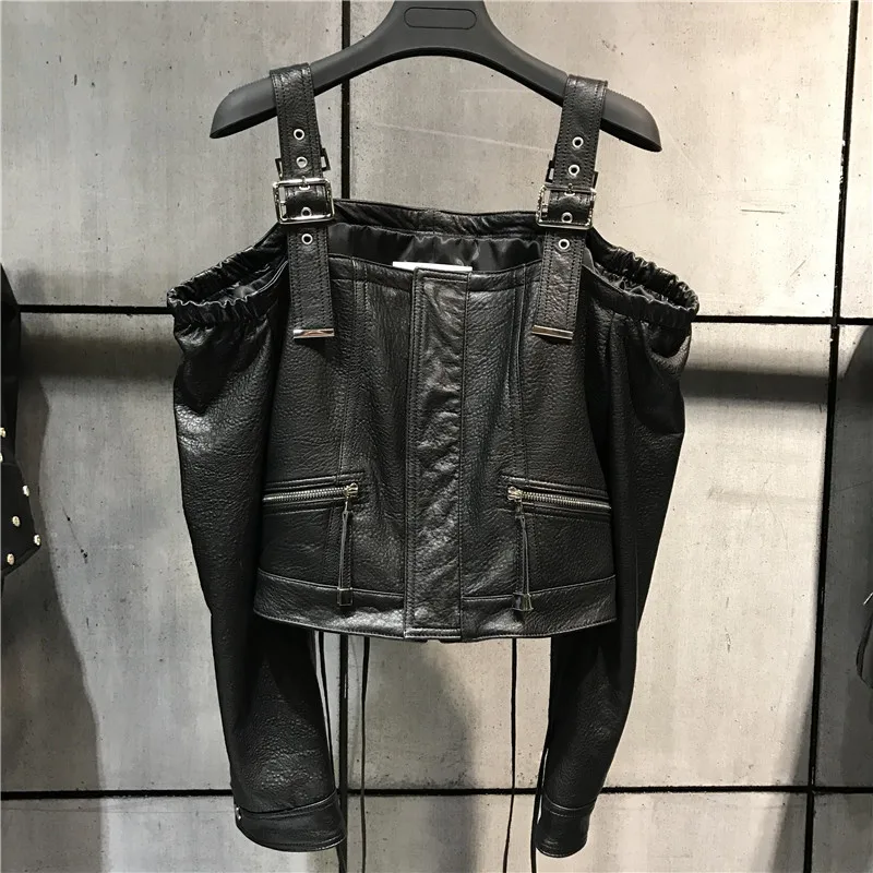 Lady En La Mode Plus Cuir Sans 5xl Taille Femmes Col De Véritable Veste rEq6xwrA