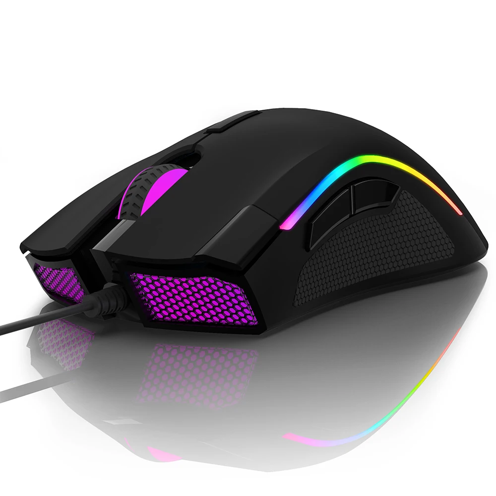 Delux M625 A3050 RGB Backlight Gaming Mouse 4000 DPI 7 Programmable Buttons USB Wired Mice For Overwatch LoL Game For PC Laptop