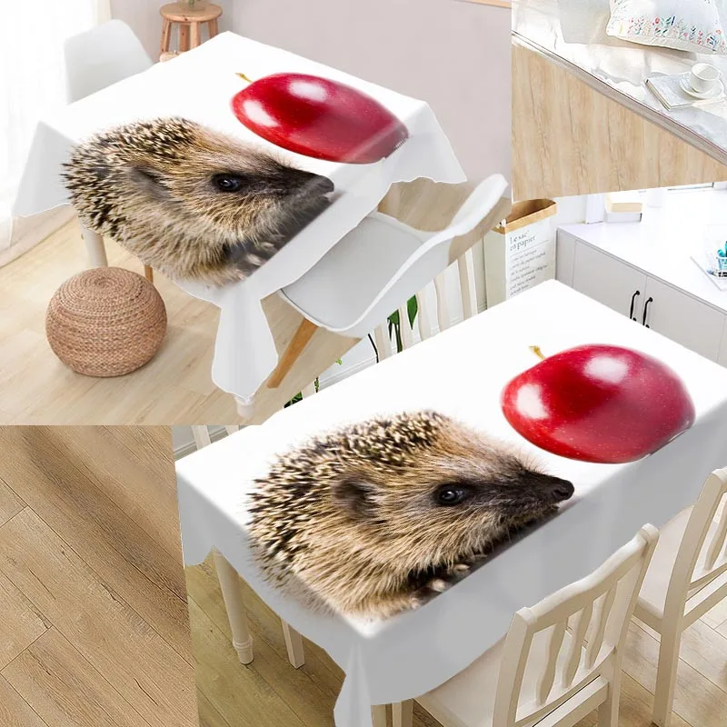 

Custom Hedgehog Table Cloth Oxford Rectangular Waterproof Oilproof Table Cover Wedding Tablecloth &L035SJ