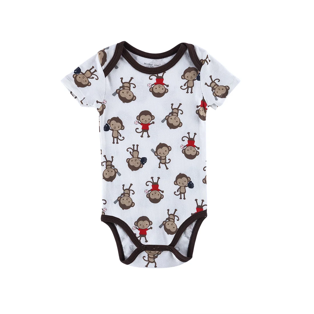 0 12M Baby Bodysuits Short Sleeve Newborn Baby Boy Clothes Cute Monkey