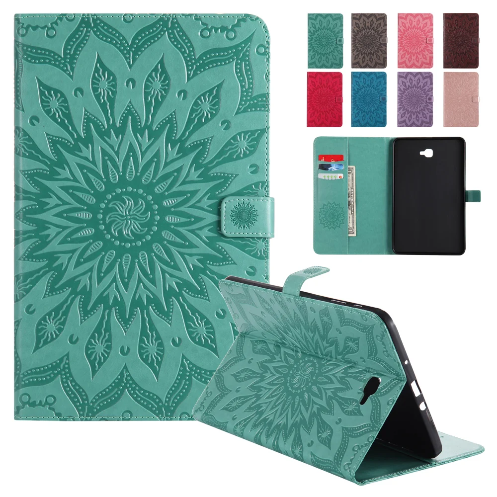 

Tab A 10.1 SM-T585 Cases Cover Embossed Floral Folio PU Leather Case for Samsung Galaxy Tab A6 10.1 2016 T585 T580 T580N Fundas