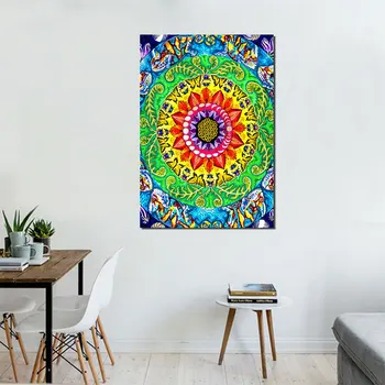 

ArtSailing Samsara Mandala by Rachel Rosenkoetter HD print 1 piece canvas art Poster Wall Pictures For Living Room CU-3385C