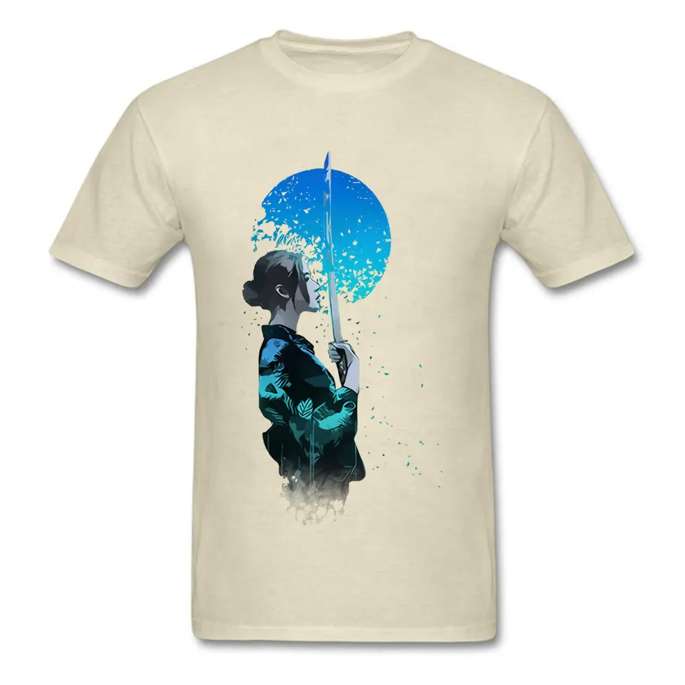Blue Moon Samurai Funny Men T-shirts Crew Neck Short Sleeve 100% Cotton Tops T Shirt Design Sweatshirts Wholesale Blue Moon Samurai beige
