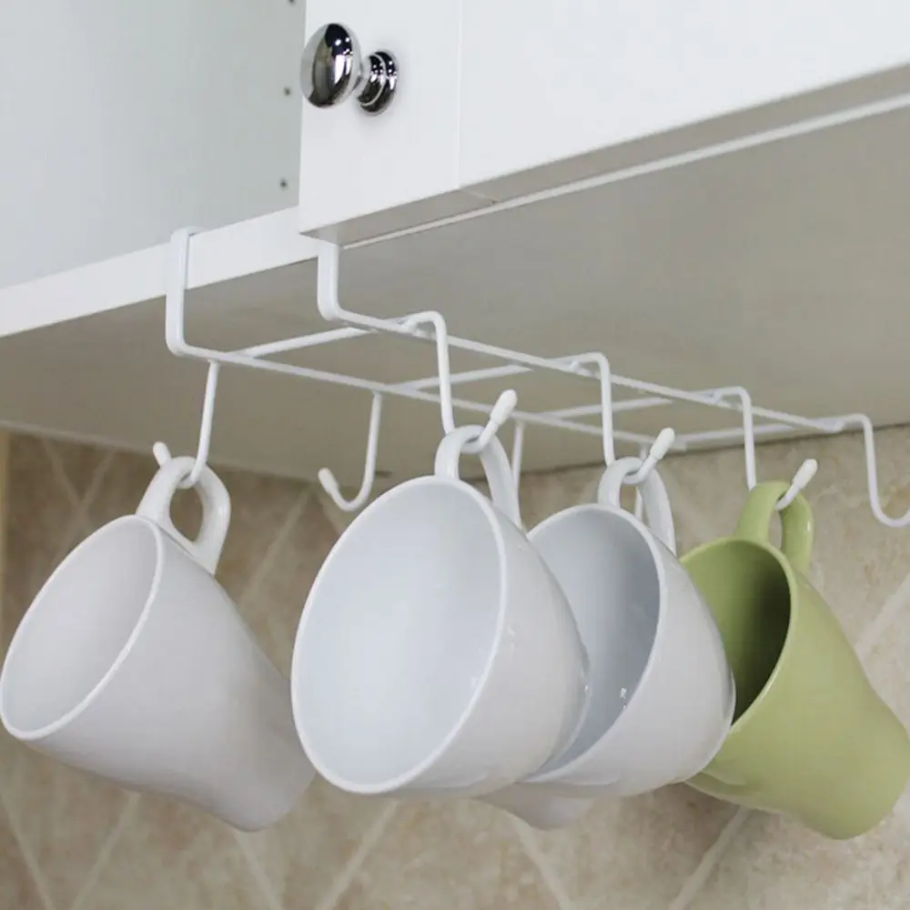 8 Hooks W Shaped Design Kitchen Durable Mug Tea Cup Storage Rack Holder