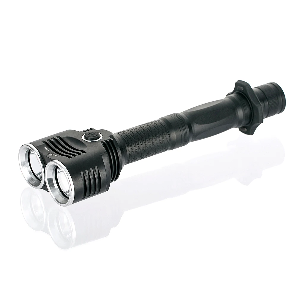 

Powerful 2 T6 LED Flashlight Flat Mirror Torch Light Waterproof Handy Lamp With 18650 Battery Charger For Camping Hunting