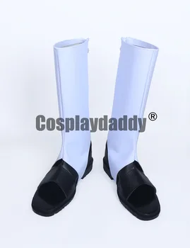 

Naruto Uchiha White With Black Long Cosplay Shoes Boots S008