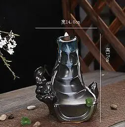 

Fambe Ceramic Unique Smoke Backflow Cone Holder Incense Burner &7 CONES
