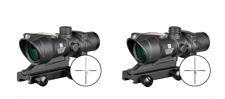 ACOG 4X32 охотничий прицел оптика из настоящего волокна красный зеленый с подсветкой шеврон стекло гравированное сетка тактический оптический прицел