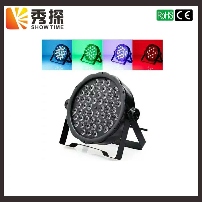 

Show Time LED Par light 54x3W High Power RGB/UV Par Light With DMX512 Master Slave Led Flat DJ Equipments Controller
