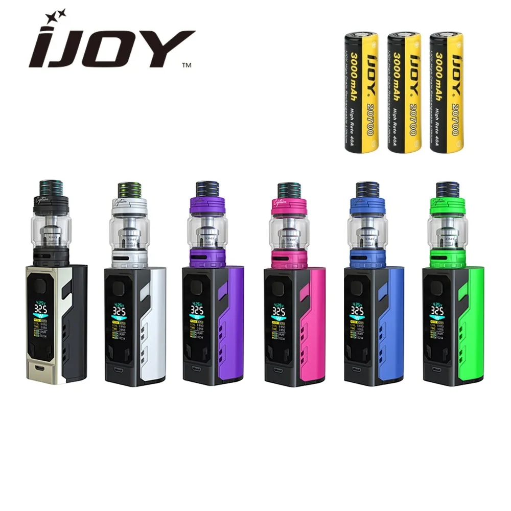 

Original IJOY Captain X3 324W 20700 TC Kit W/ Huge Capacity 2/8ml Captain X3 Tank & 20700 9000mAh Battery Power Vape E-cig Kit