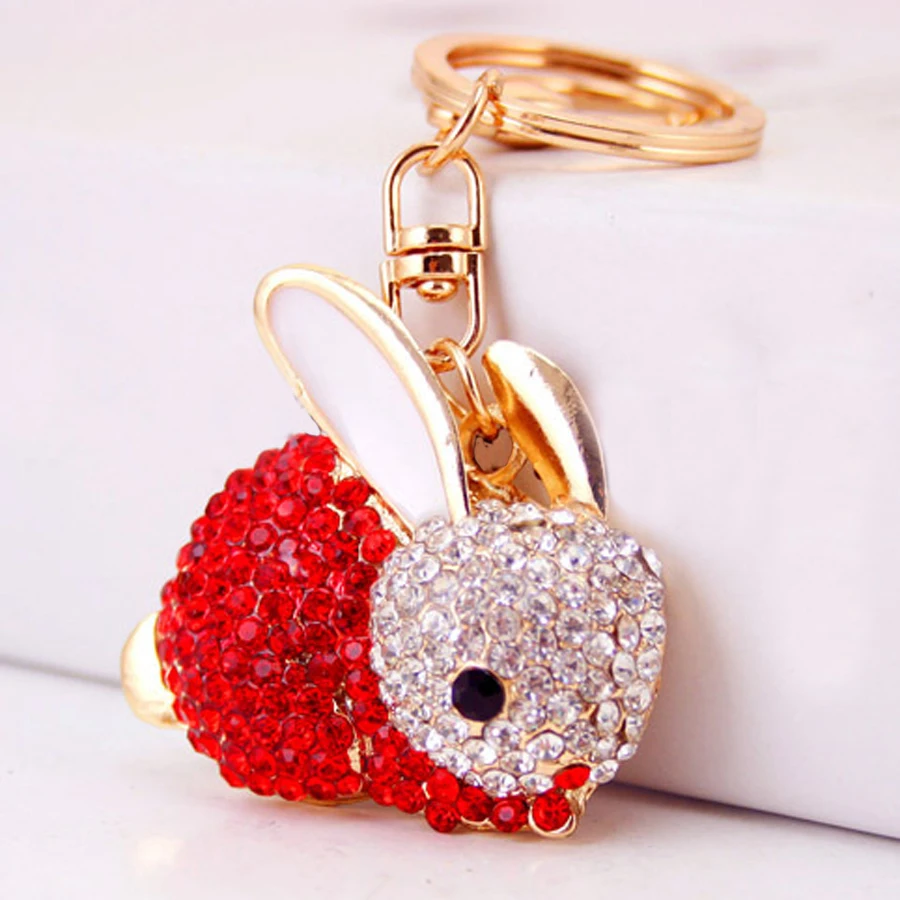 Beautiful Crystal Keyring Charm Alloy Key Chains Holder Purse Bag For