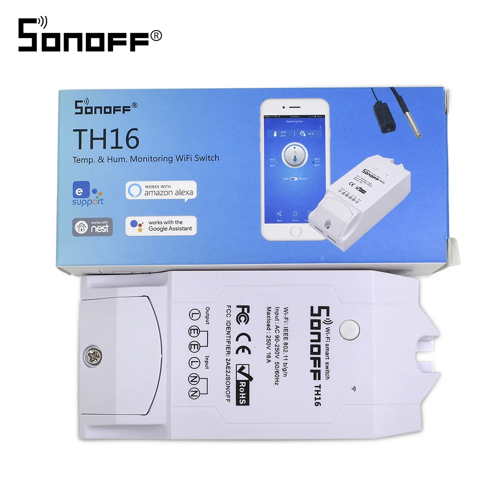 

Sonoff TH16A TH10A Temperature Humidity Monitor DIY Timer Wifi Switch Home Automation Wireless Remote Control Smart Switch TH16