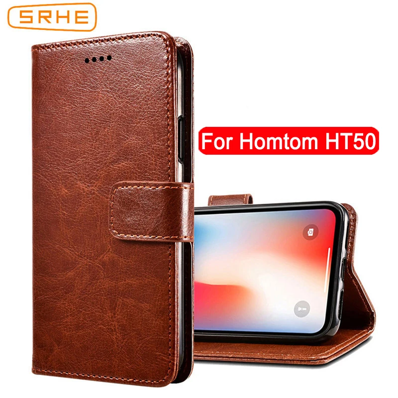 SRHE для Homtom HT50 Чехол Флип кожаный бумажник карт силиконовый чехол с магнитным