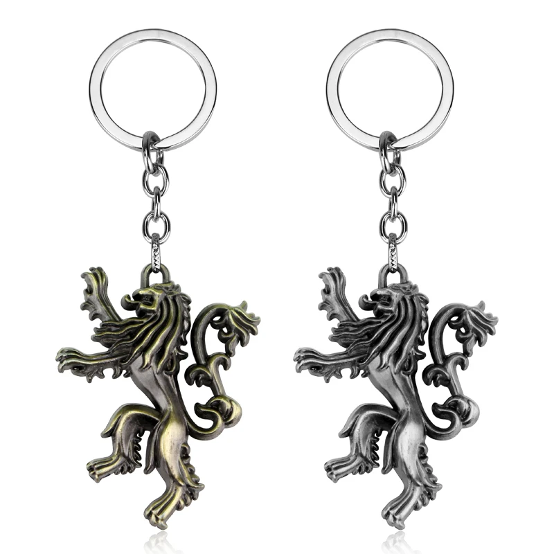 

Movie Jewelry Game Of Thrones 3D Pendant Keychains Charms Man Women Keyrings Key Holder Bronze Color Metal Key Chain for Car