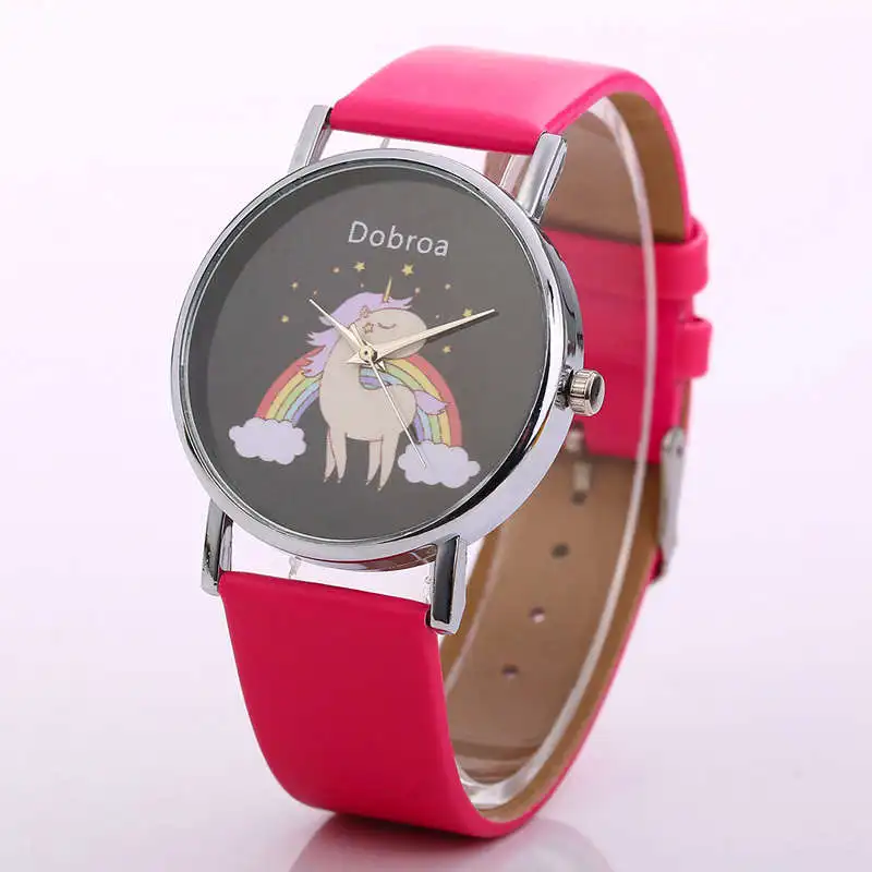 Relojes para Mujer 2018 повседневное и модные женские часы Радуга Единорог кварцевые