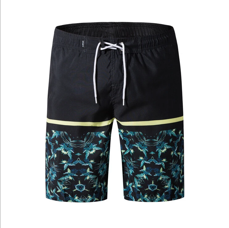 Мужские пляжные шорты для серфинга быстросохнущие купальники для вечерние - Цвет: Черный