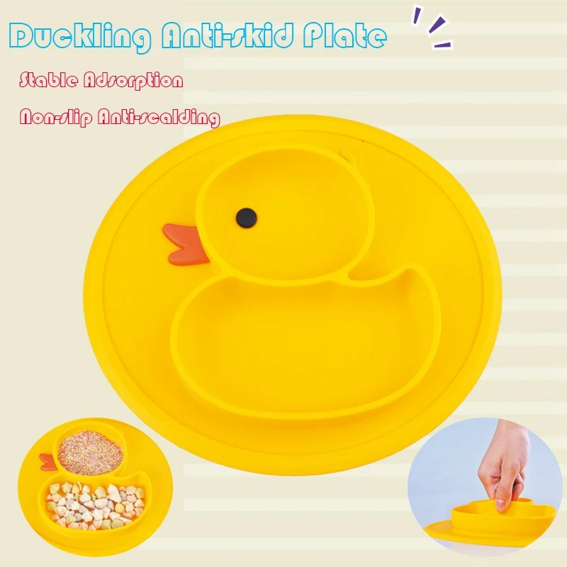 

Table Mat Baby Chick Dishes Silicone Plate Suction Tray Anti Slip Mini Mat Children Kids Meal Fruits Tray Toddler Placemat