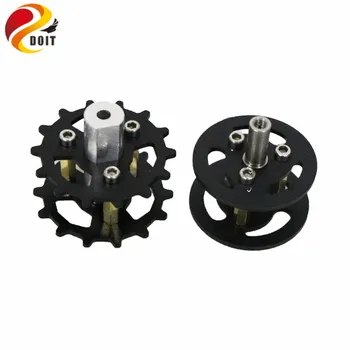 

Black Aluminum Alloy Bearing Wheel Driving Wheels Tracked Robot Tire for DIY Tank Car Chassis Kit Accessory