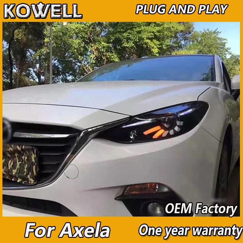 KOWELL стайлинга автомобилей для 2014 2015 2017 Mazda 3 Axela светодиодный фары объектив