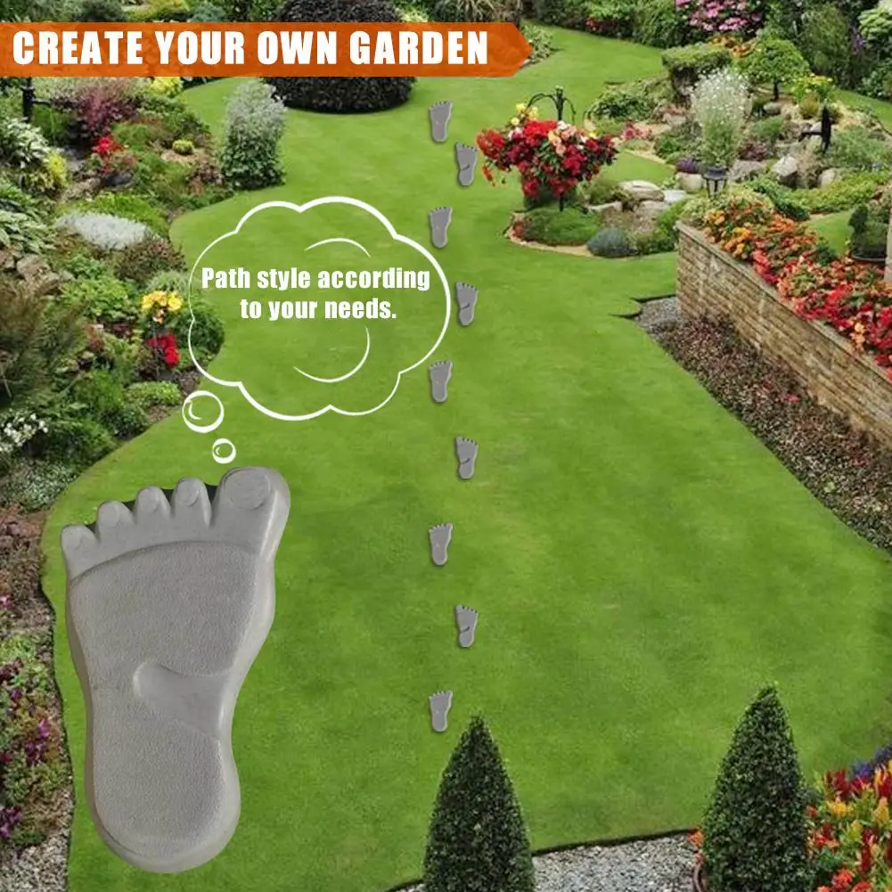 DIY Feet Pattern Walk Maker Concrete Stepping Stone Mold Reusable Patio Path Mold Maker Garden Lawn Paving Stone Mold 1pair