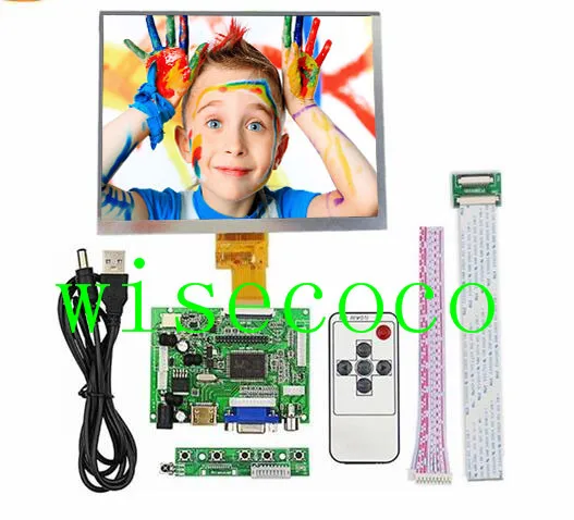 HDMI/VGA/AV плата управления драйвером+ " дюймовый HE080IA-01D 1024*768 ips ЖК-дисплей высокой четкости для Raspberry Pi