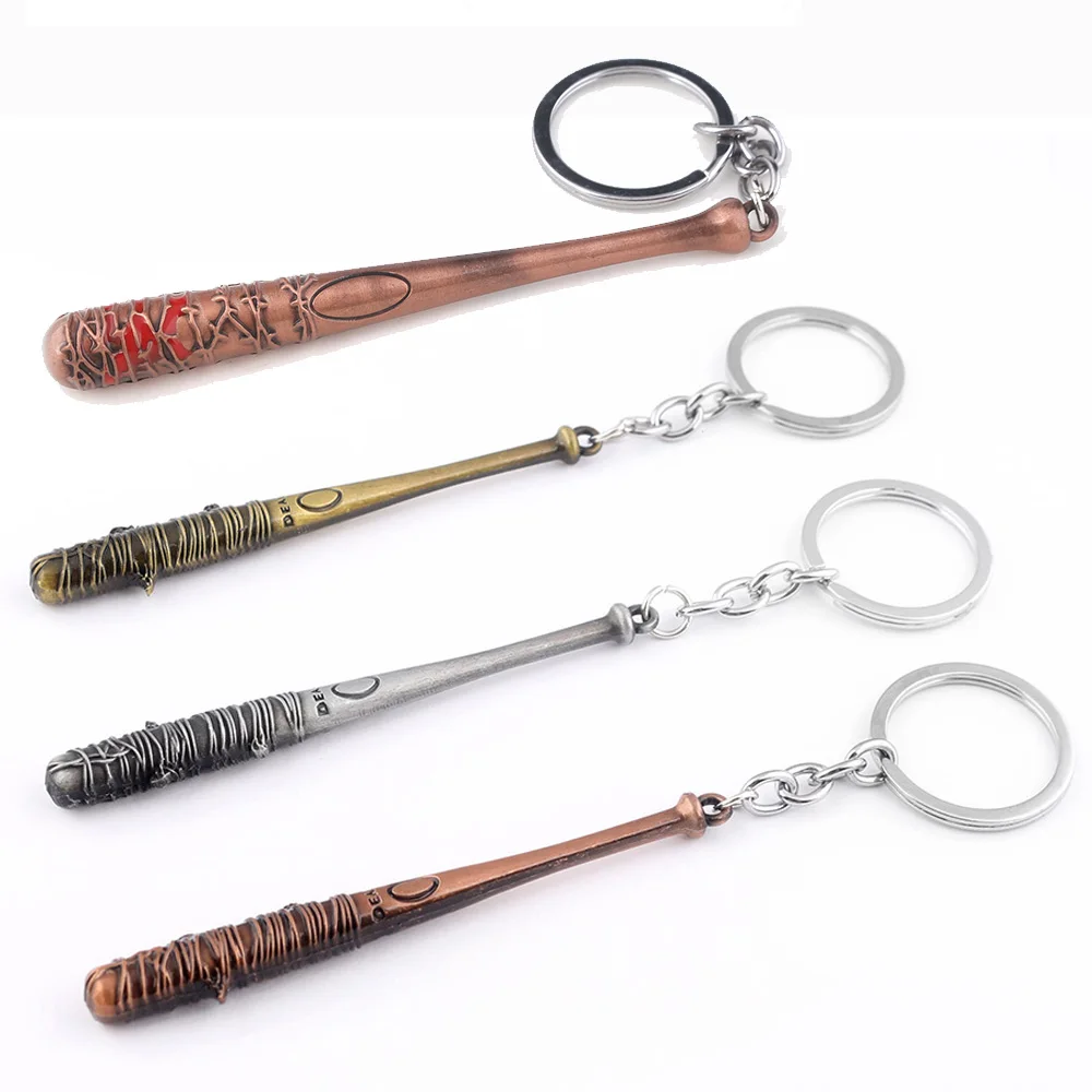 

RJ Hot Wholesales 20Pcs/Lot The Walking Dead Kill Zombies Stick Keychains Negan's Bat LUCILLE Pendants Keyring Men Fans Gift