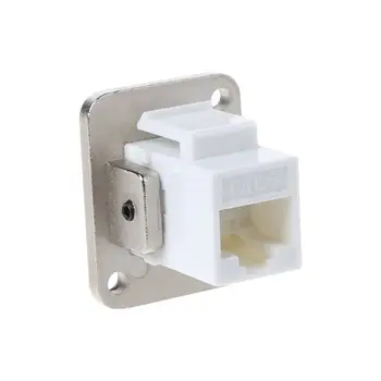 

RJ45 D-type Socket Network Connector Module Metal Panel Mounting CAT5E CAT6