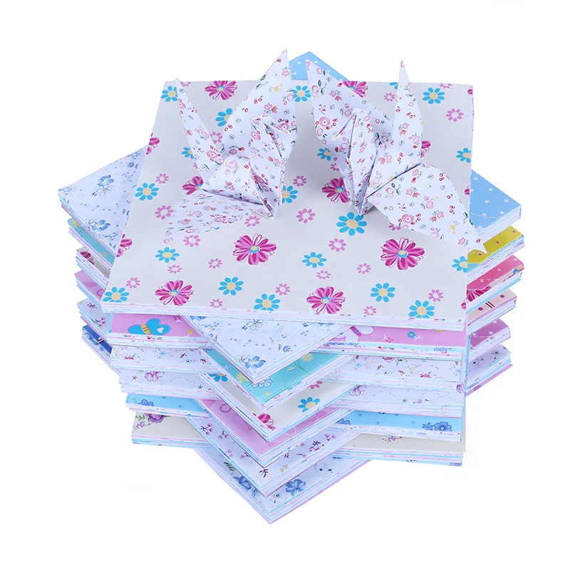 

72pcs/pack DIY Square Flower Origami Paper Folded Game Educational Montessori Kids Toys for Children Material Kits Gifts 15*15cm