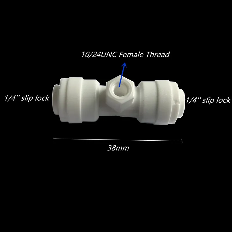 

S075 High Quality 1/4' Quick Pushing Slip Lock Nozzle Fittings 10-24UNC Female Thread for Patio Misting System 50pcs/pack