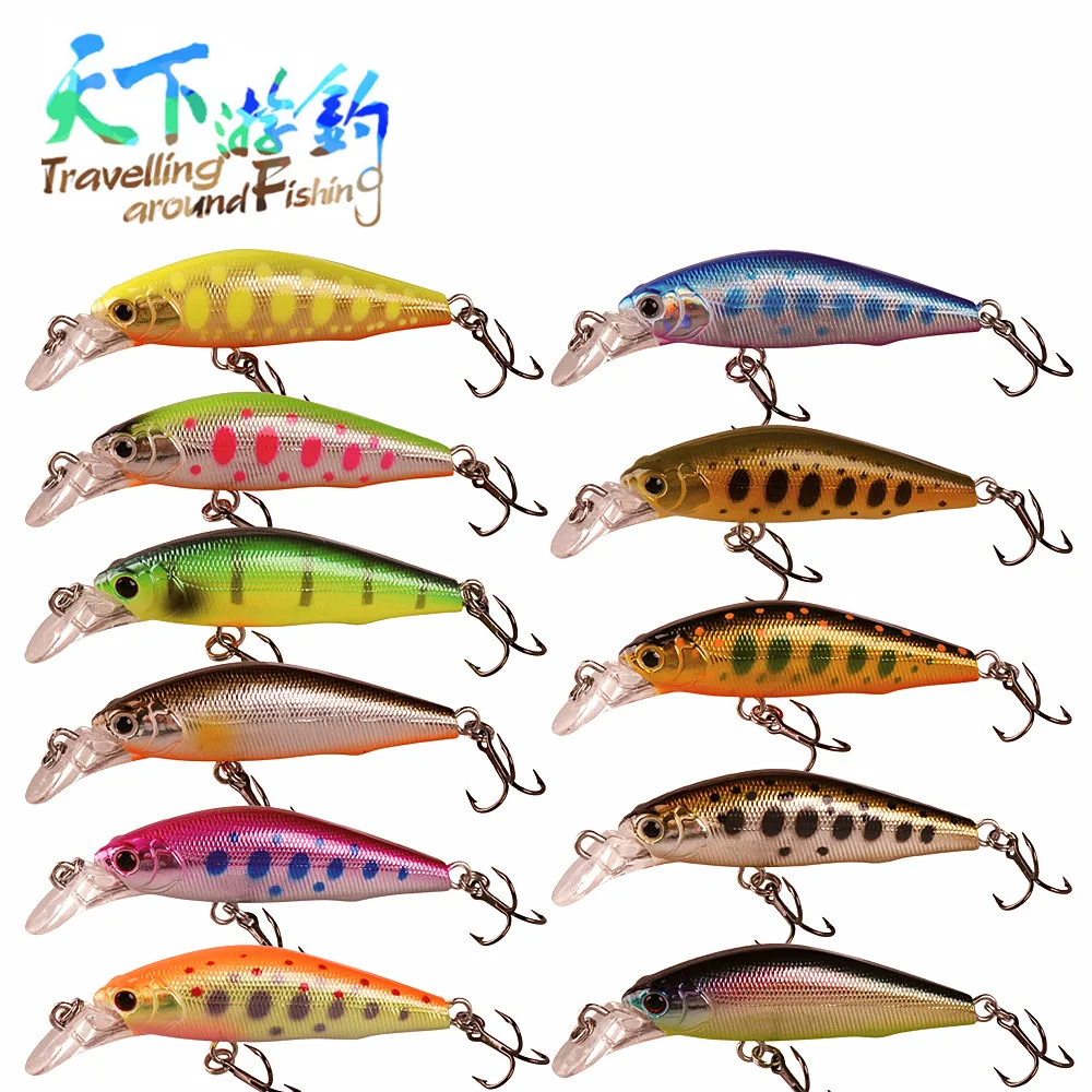 

TAF Hot Selling 4.2cm 3.66g Sinking Minnow Fishing Lure France VMC Treble Hook 3D Eyes ABS Plastic Discount Artificial Hard Bait