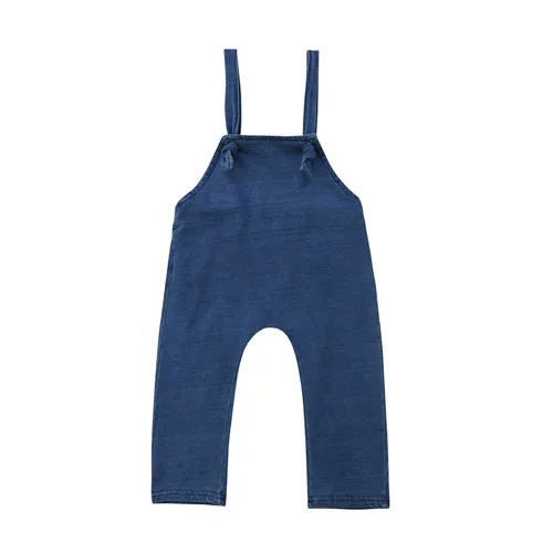 

1-6Y Toddler Kid Baby Girls Casual Backless Sleeveless Blue Jumpsuit Denim Romper Pants Child Outfits Clothes Jeans Overalls