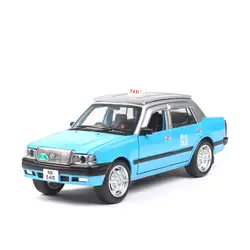 1/32 имитация модели автомобиля Классическая репродукция, Гонконг старый Корона такси, 6 открытых дверей, звук и свет функция эха игрушечный