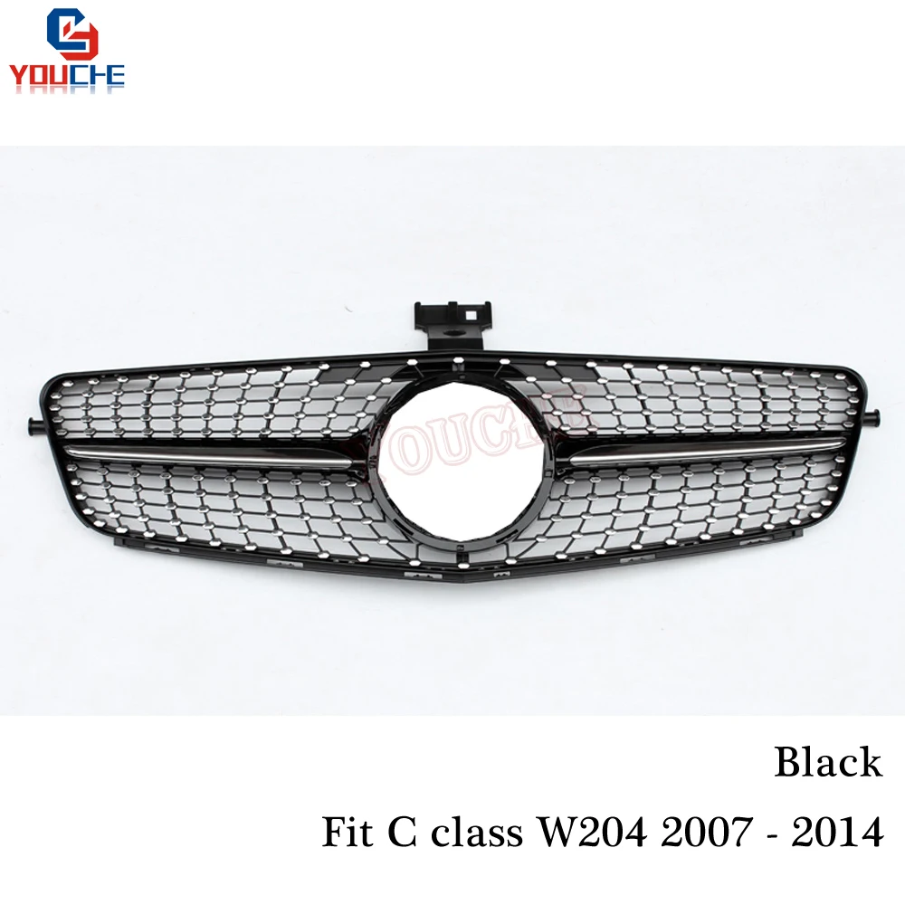 W204 Бриллиантовая решетка для Mercedes C Class 2007 2014 C180 C220 C250 C300 C350 передний