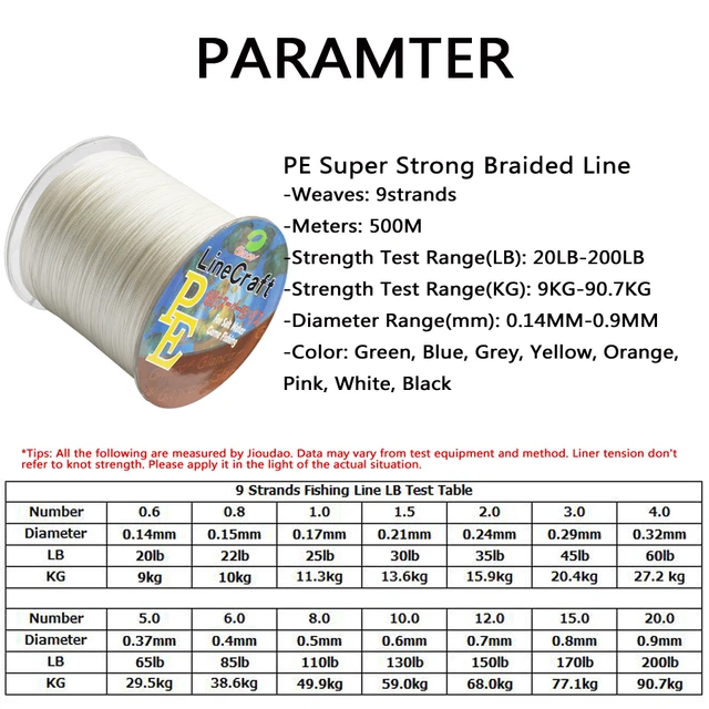 PE 9 Strands Weaves Braid Line 500M/547YD Super Strong PE Line